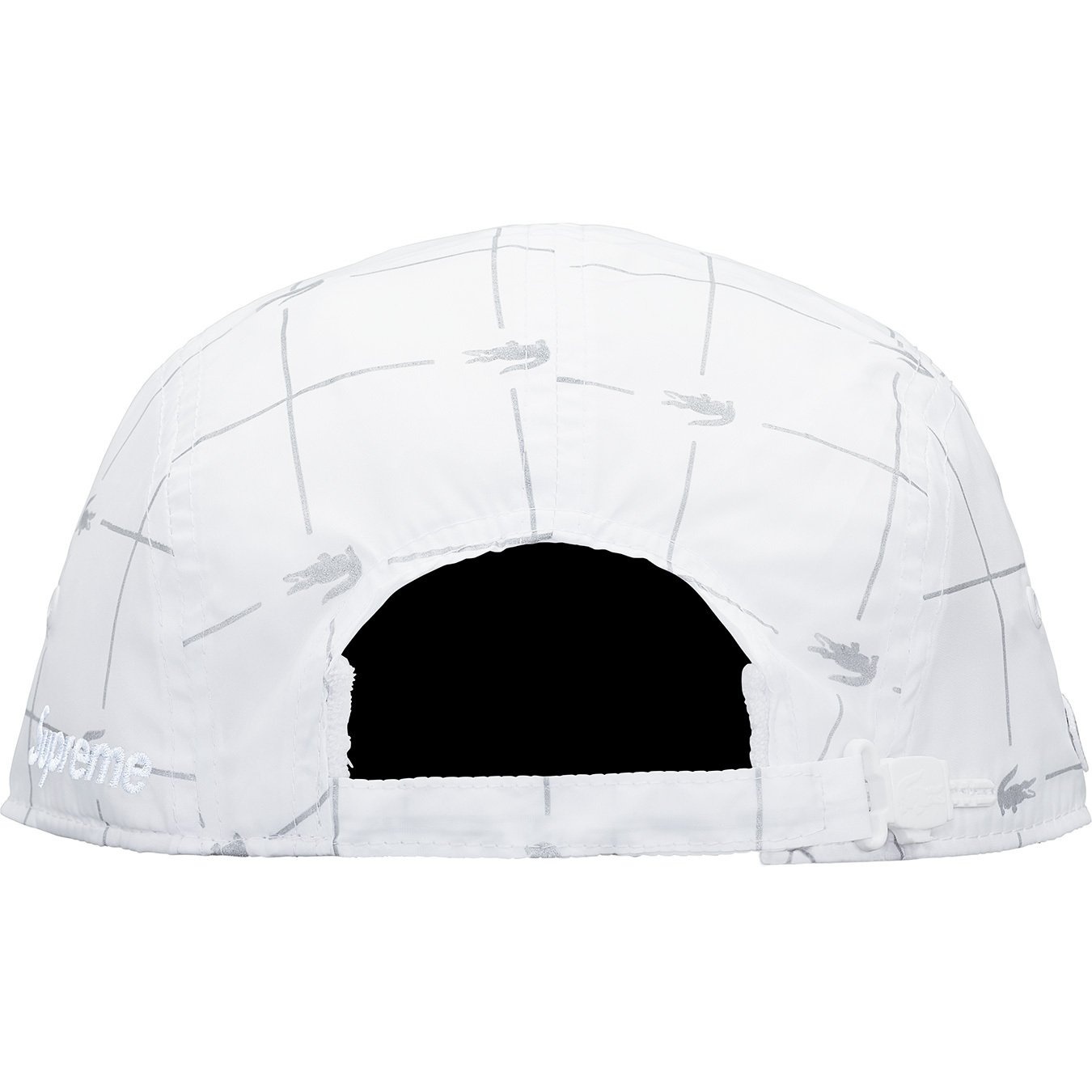Supreme®/LACOSTE Reflective Grid Nylon Camp Cap view 4